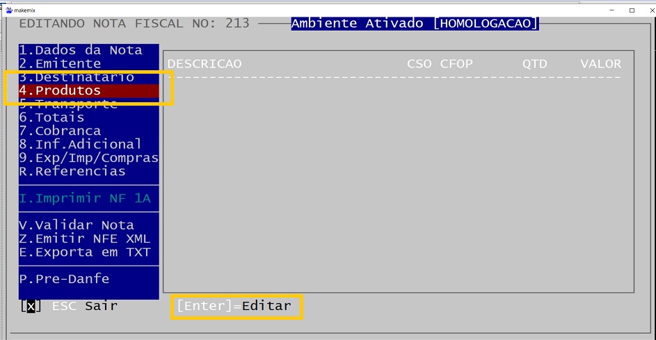coloque as opções igual a imagem
